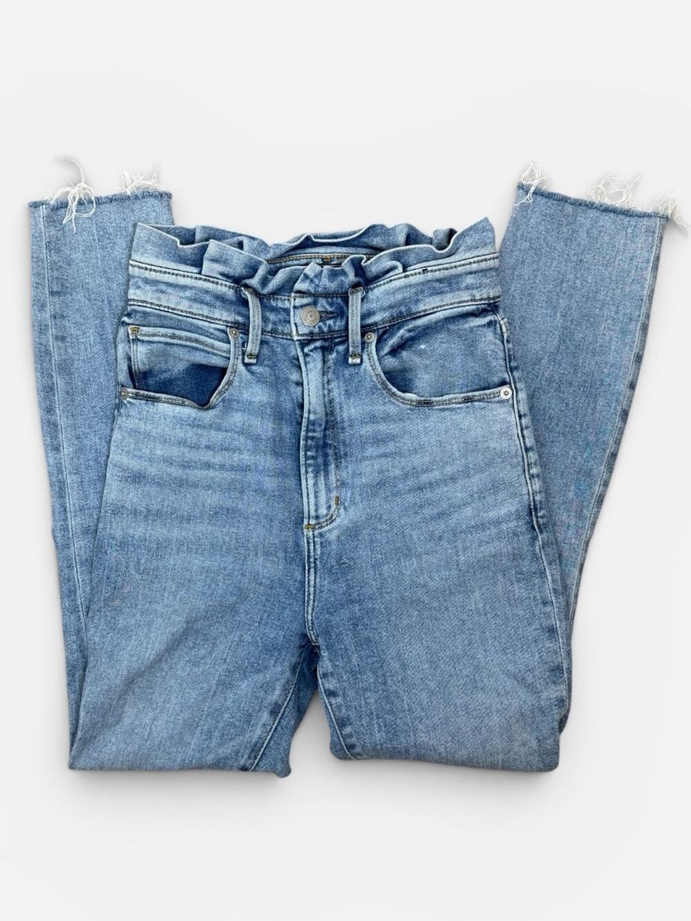 Abercrombie & Fitch Ultra High Rise Super Skinny Ankle Paperbag Waist Jeans